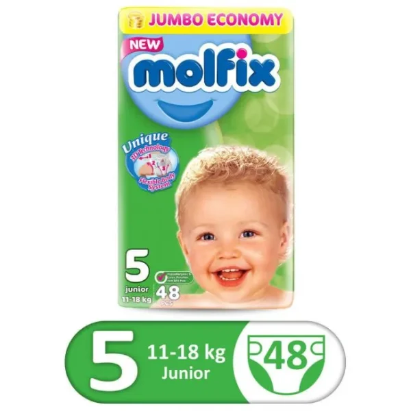 Molfix 3D Jumbo Pack Junior Size 5 (48Pcs)